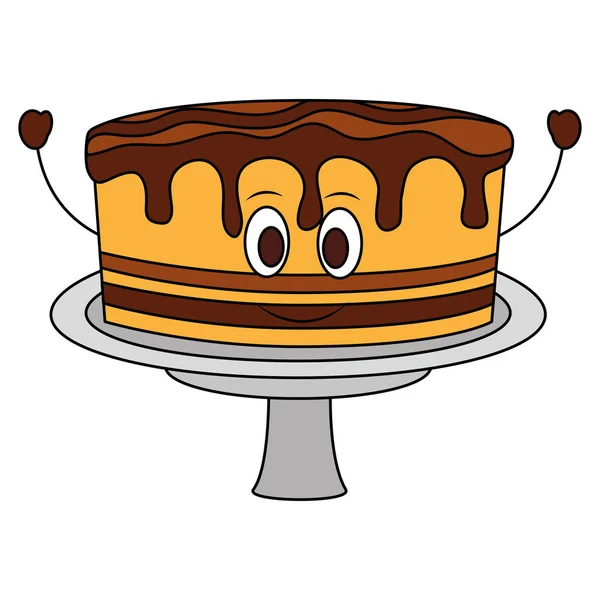 Verjaardag Cake kawaii cartoon Comic Sweet design afbeelding — Stockvector