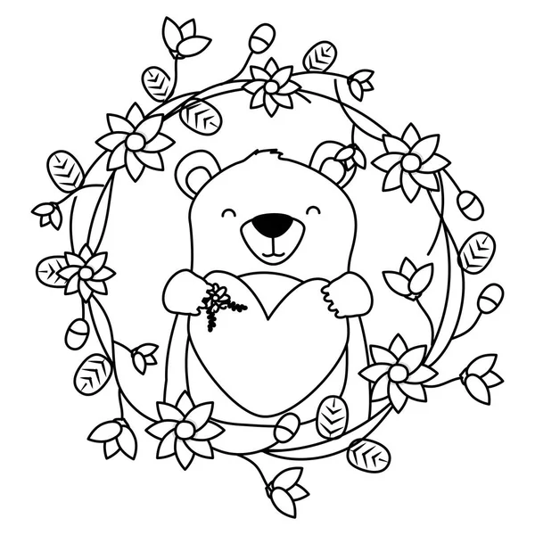 Bear Heart blommor — Stock vektor