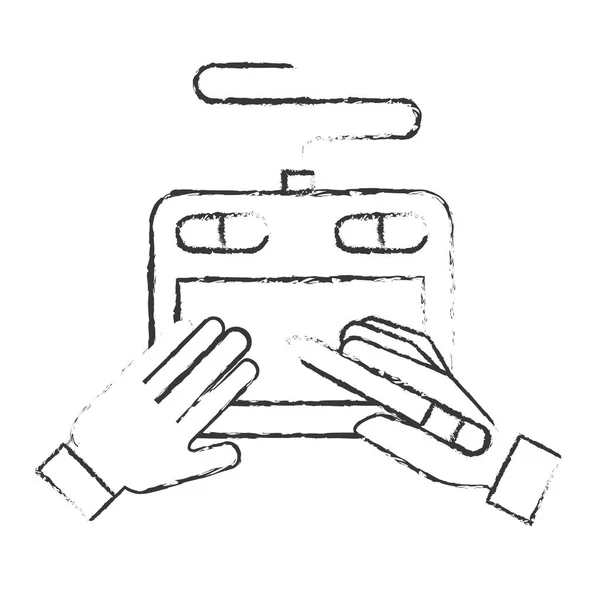 Graficzny projektant ręce z pióra cyfrowego — Wektor stockowy