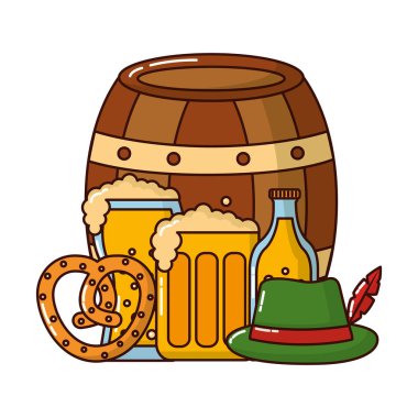 fıçı bira ile oktoberfest kutsal kişilerin resmi