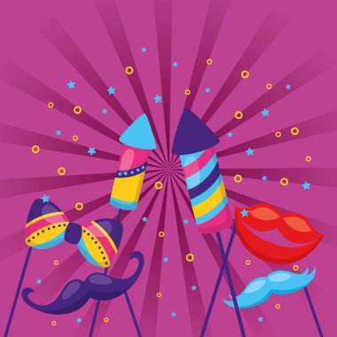 karnaval havai fişek bıyık dudaklar