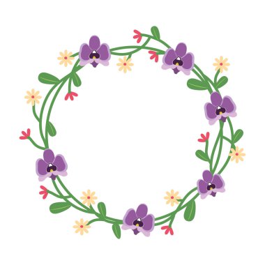 Çiçekli ve yapraklı çelenk