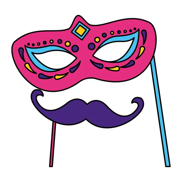 Masque de carnaval et moustache — Image vectorielle