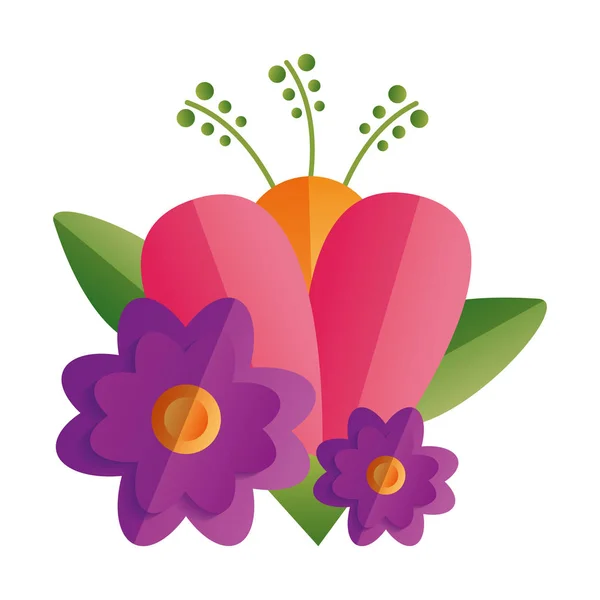 Decoración floral de flores — Vector de stock