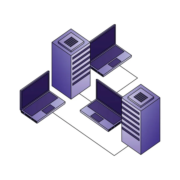 Centro de servidor de datos almacenamiento de datos portátil de red — Archivo Imágenes Vectoriales