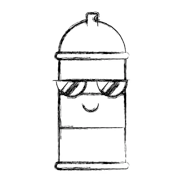 Kawaii spray tartály napszemüveg karakter — Stock Vector