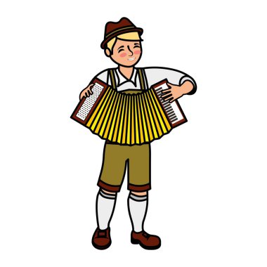 akordeon enstrüman ile bavyera adam