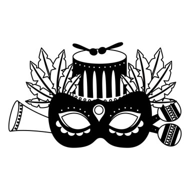 karnaval maskesi davul tüyleri