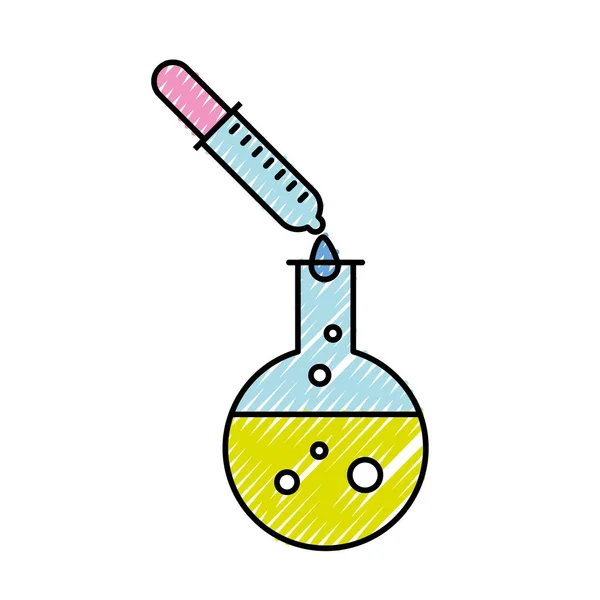 Laboratorio del reagente contagocce della provetta chimica — Vettoriale Stock