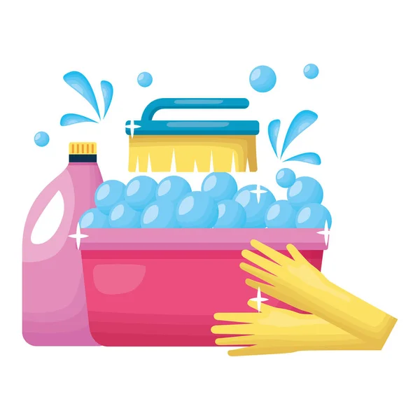 Spring cleaning tools — Stock Vector