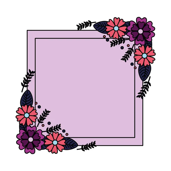 Blommor badge dekoration — Stock vektor