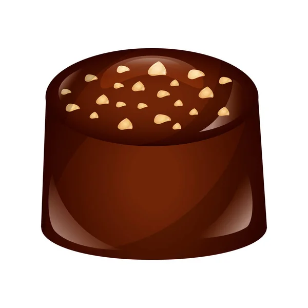 초콜릿 격리 아이콘의 달콤한 케이크 — 스톡 벡터