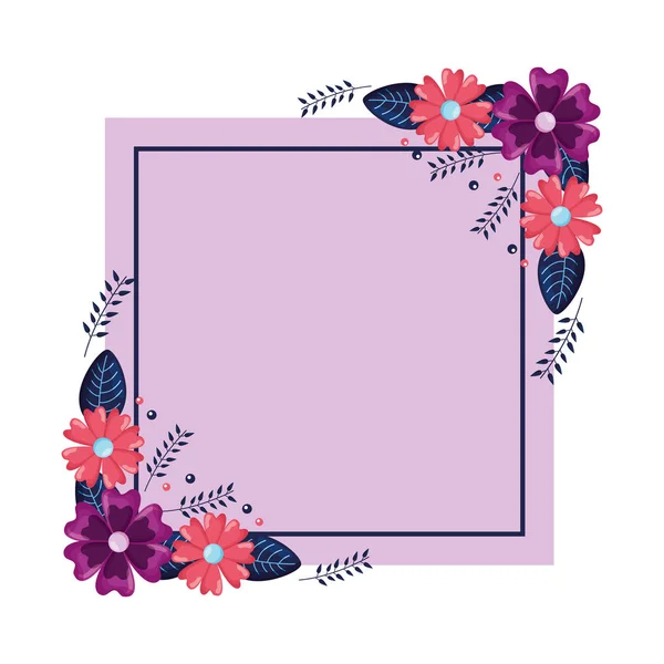 Flores insignia decoración — Archivo Imágenes Vectoriales