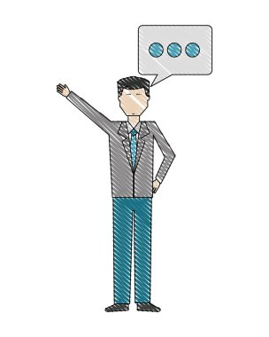 konuşma balonu ile işadamı charatcer