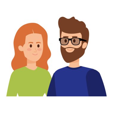 Genç çift avatarlar karakter