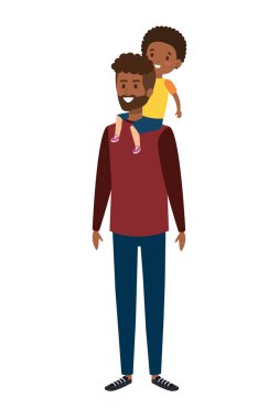 oğlu karakterleri ile afro baba