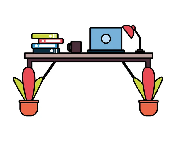 Schreibtisch im Büro — Stockvektor