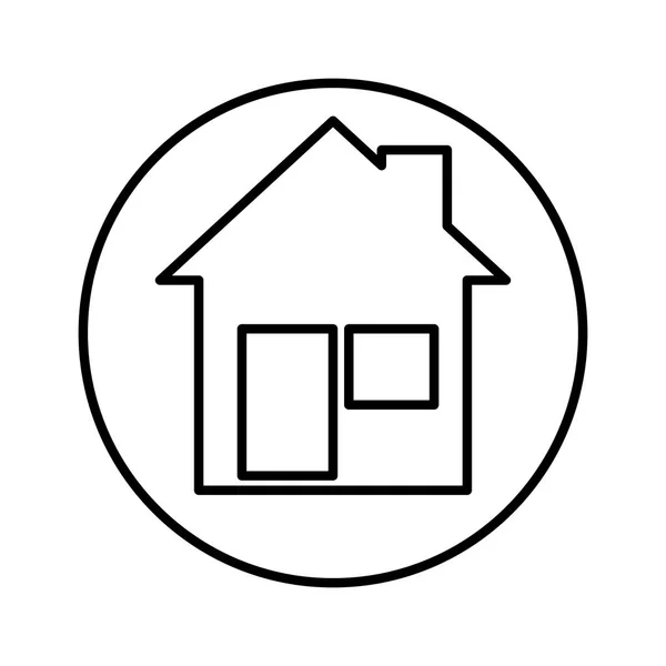 Casa fachada aislado icono — Vector de stock