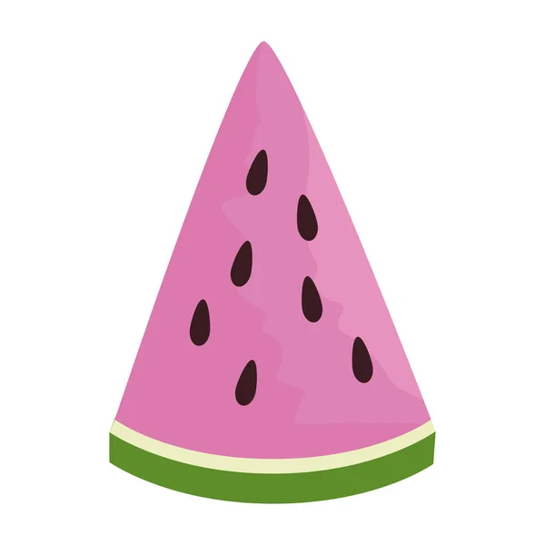 Rebanada de sandía fresca fruta tropical — Vector de stock