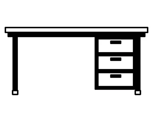 Irodai íróasztal fiókos — Stock Vector