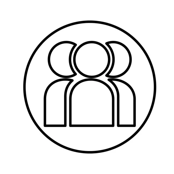 Profile praca zespołowa na białym tle ikona — Wektor stockowy