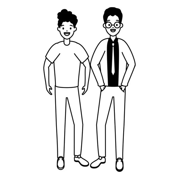 Two men diversity characters — Stock Vector