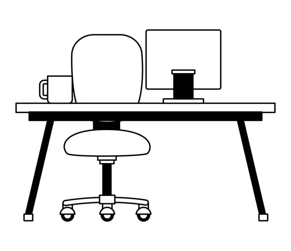Ofis masa sandalye — Stok Vektör