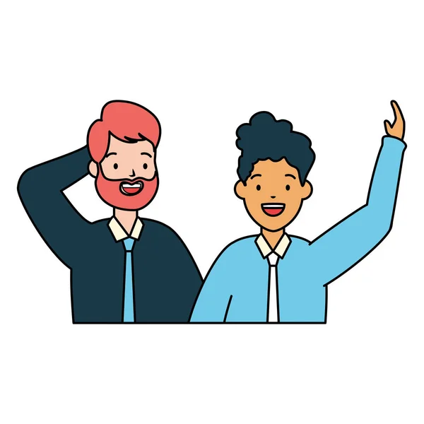 Dos personajes de diversidad de hombres — Vector de stock