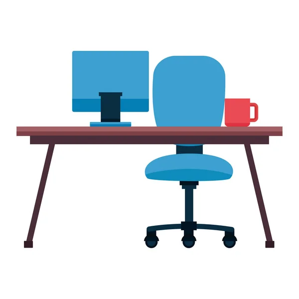 Kancelářská židle stůl — Stockový vektor