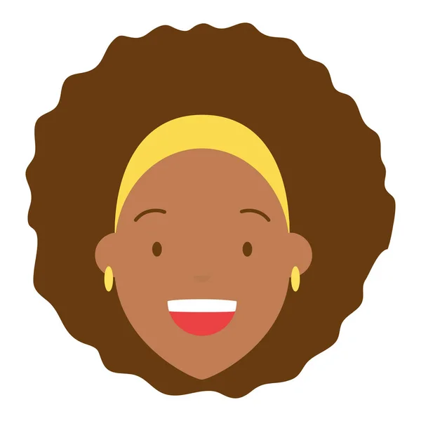 Afro américaine femme visage — Image vectorielle