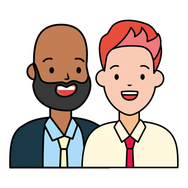 Deux hommes personnages de diversité — Image vectorielle