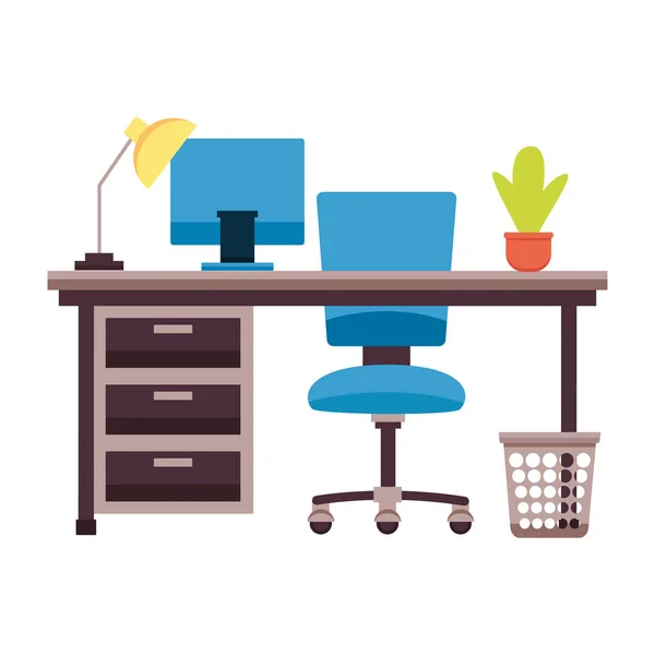 Kancelářský nábytek na pracovišti — Stockový vektor