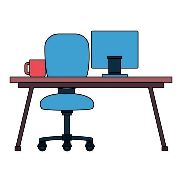 Escritório cadeira de mesa — Vetor de Stock
