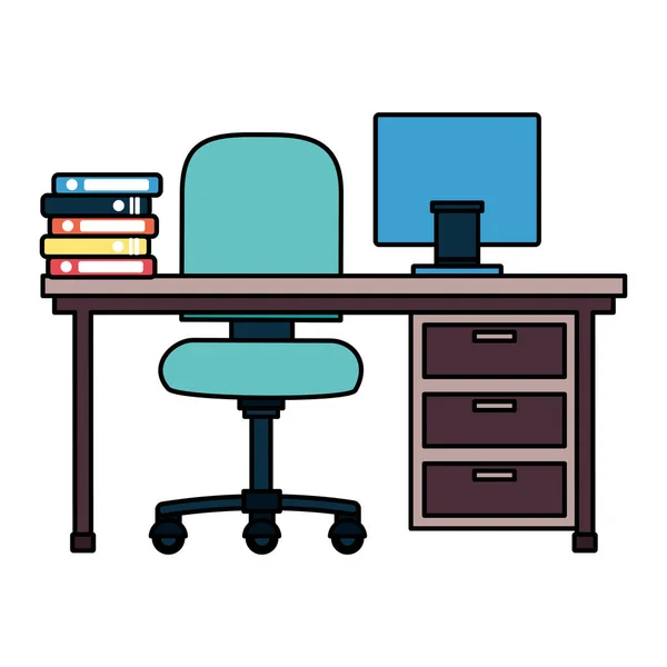 Office desk books — Stock Vector