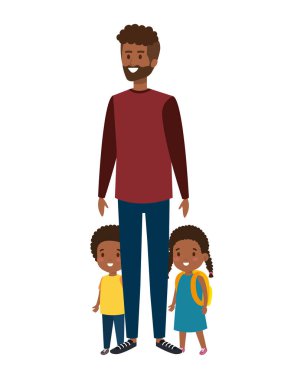 kızı ve oğlu karakterleri ile afro baba