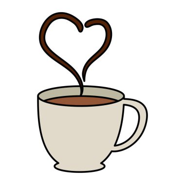 kalp ile kahve fincanı