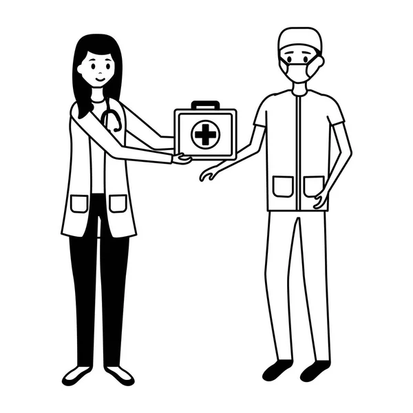 Personnages de personnes médicales — Image vectorielle