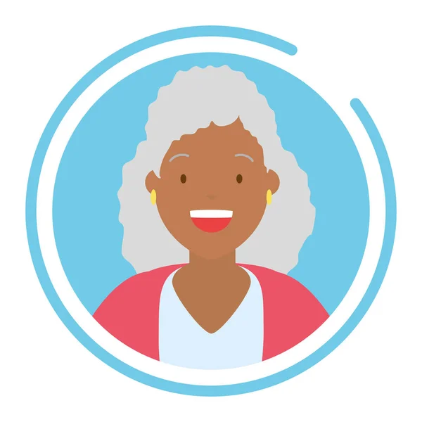 Woman portrait round icon — Stock vektor
