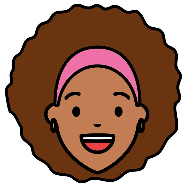 Afro amerikan kadın yüz — Stok Vektör