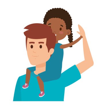 afro kızı karakterleri ile baba