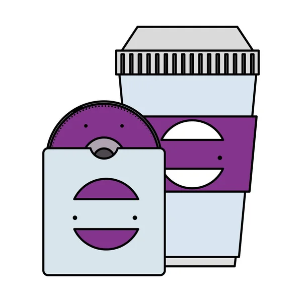 Disque compact et récipient de boisson avec emblème de l'entreprise — Image vectorielle