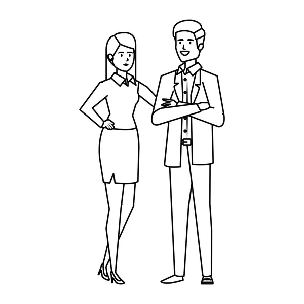 Avatars couple d'affaires personnages — Image vectorielle