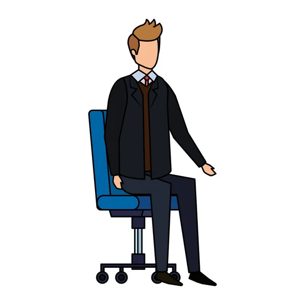 Eleganta affärsman sitter i kontorsstol — Stock vektor