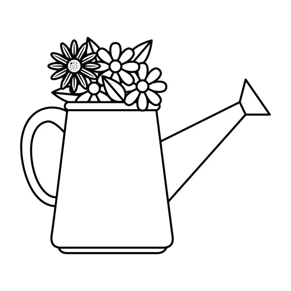 花のスプリンクラーポット — ストックベクタ