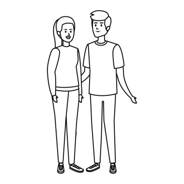 Genç çift avatarlar karakter