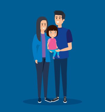 kızı ve saç modeli ile sevimli erkek ve kadın