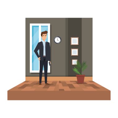 office sahnesinde zarif işadamı