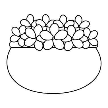 Seramik tencerede çiçek dekorasyon
