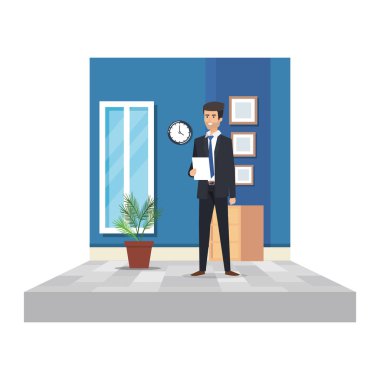 ofiste belge ile zarif işadamı