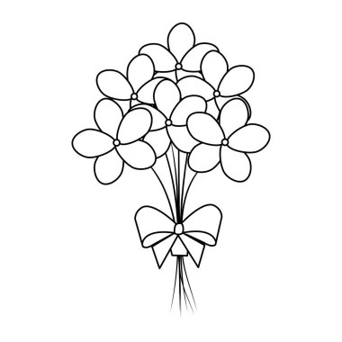 güzel çiçekler buket papyon ile